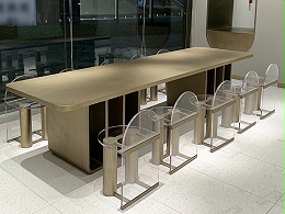 室内个性不锈钢亚克力金属桌椅定制组合